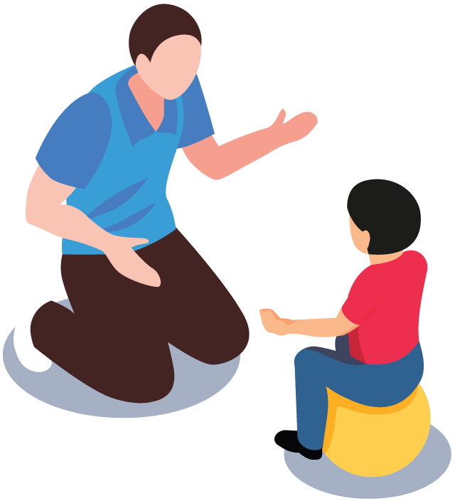 child on an exercise ball